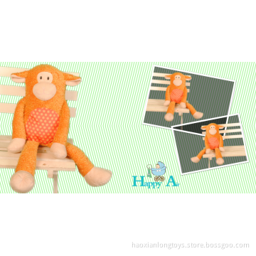 A stuffed monkey loved by children